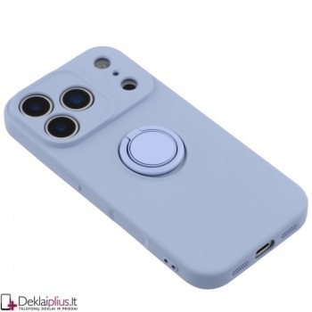 Guminis dėklas su žiedu - šviesiai violetinis (Apple Iphone 17 Pro/Iphone 18 Pro)